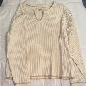 Cream Waffle Knit Sweater